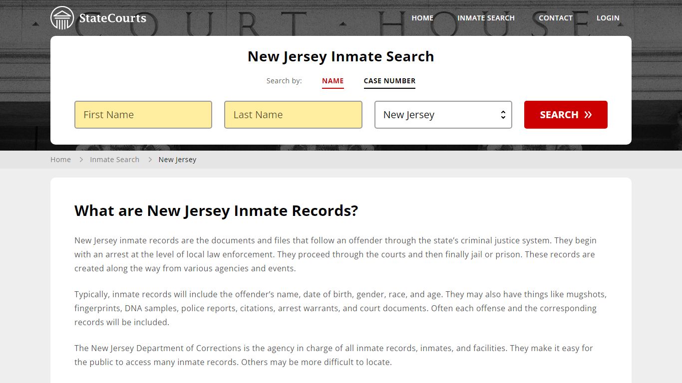 New Jersey Inmate Search, Prison and Jail Information - StateCourts